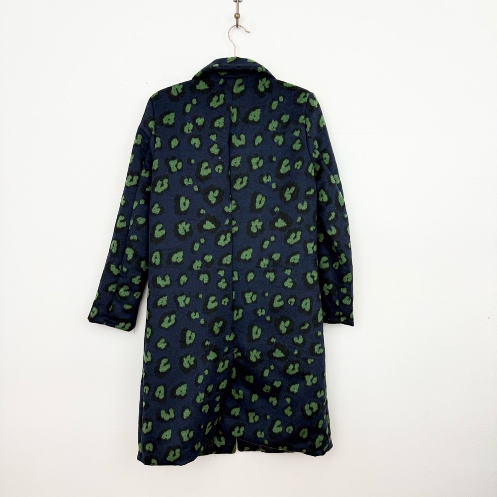 ASOS Brave Soul Leopard Print Jacket Abstract Blue Green Statement Coat Size S - Picture 7 of 7